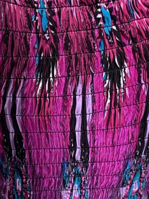 NWT Eye of the Peacock Purple Gathered Bust Maxi Dress Stretch Sundress M #13