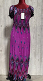 NWT Eye of the Peacock Purple Gathered Bust Maxi Dress Stretch Sundress M #13