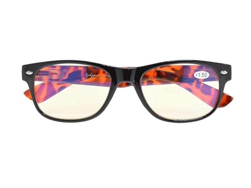 NWT Rectangle Black & Tortoiseshell Blue Light 1.5 Reading Glasses Readers 86105