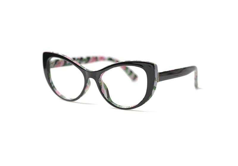 NWT Soolala Black Pink Roses Cat Eye Pattern Reading Glasses +1.75 86884