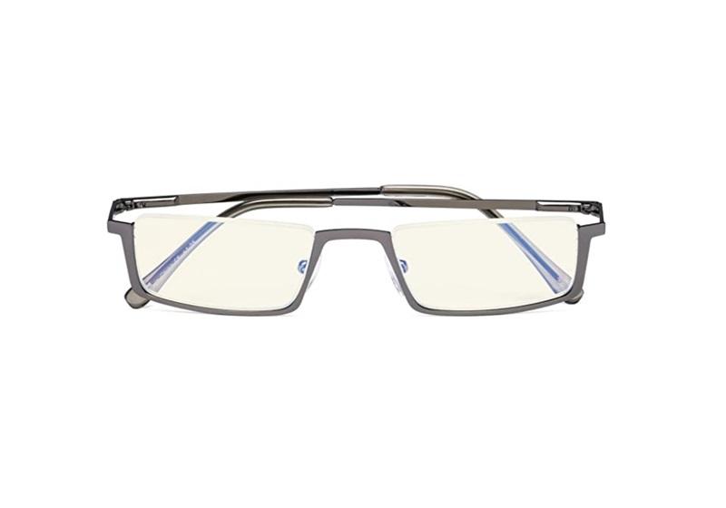 CessBlu Half Rim Gun Metal Blue Light Glasses Reading Glasses 0.75x Unisex 86888 C13