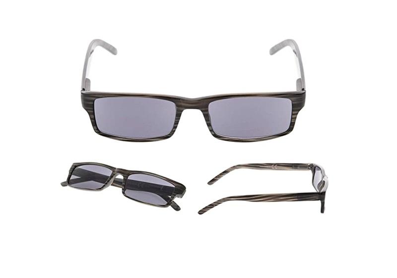 NWT CessBlu Rectangle Strip Wood Tone Gray Reading Sunglasses +2.50 86631