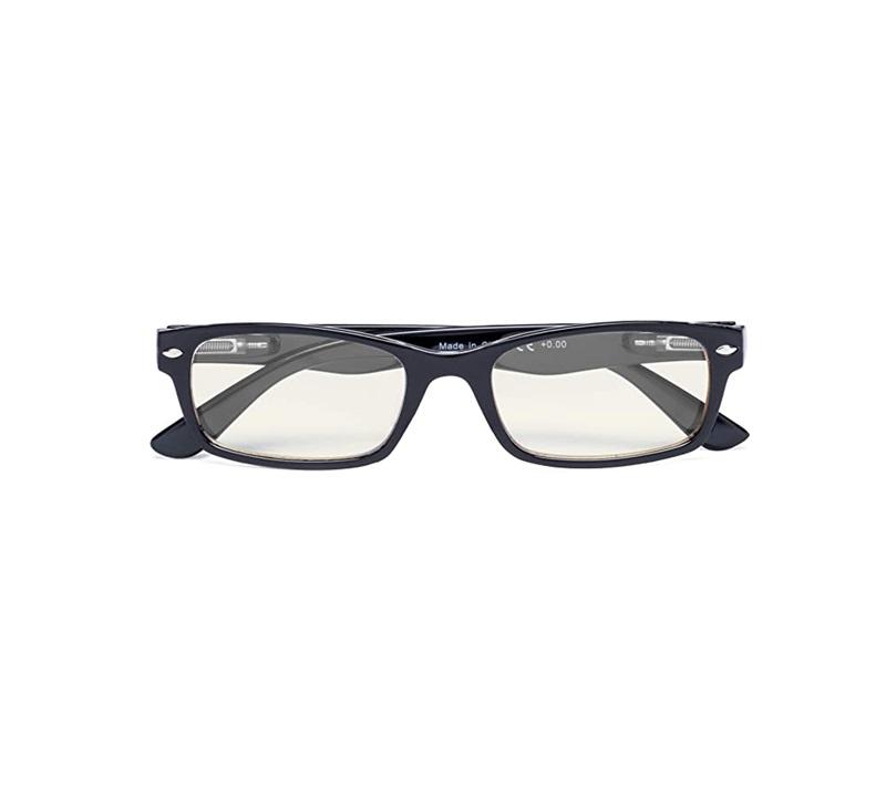 NWT CessBlu Black Rectangle Blue Light 1.25 Reading Nerd Glasses Readers 86121