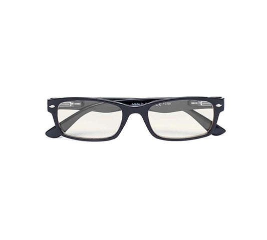 NWT CessBlu Black Rectangle Blue Light 1.25 Reading Nerd Glasses Readers 86121