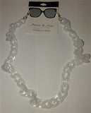 Anna & Ava Eye Glasses White Tortoise Thick Translucent Chain 82334