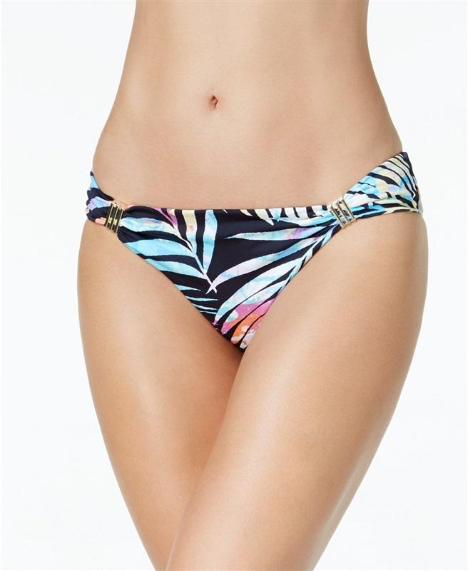 NWT Bar iii Tie Dye Palm LG 8MBGA93M Hardware Hipster Bikini Swim Bottoms #89830