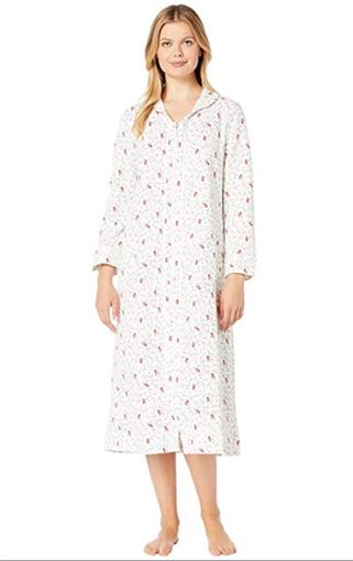 NWt Carole Hochman S Cardinal Diamond Quilt Long Sleeve Zip Front Robe #77057