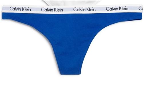 NEW Calvin Klein Blue SM Carousel Cotton Thong QD3587 Blue & White #88167