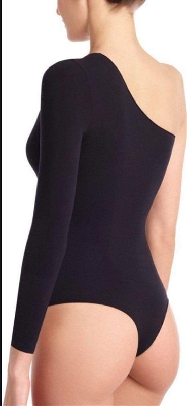 NWT Commando Ballet One Shoulder Longsleeve Bodysuit Thong OS Black #76818