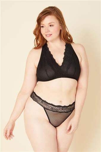 NEW Cosabella 2X Amore Darling Plus Size Thong Black #86950