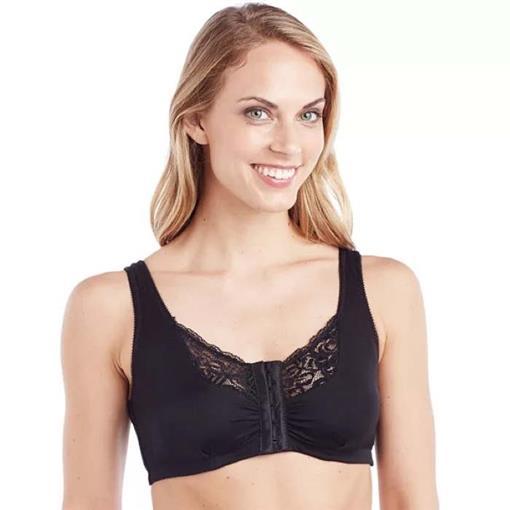 NEW Cuddl Duds Wide Strap Lace Softech Wireless Bralette 40C/D 1X Black #83250