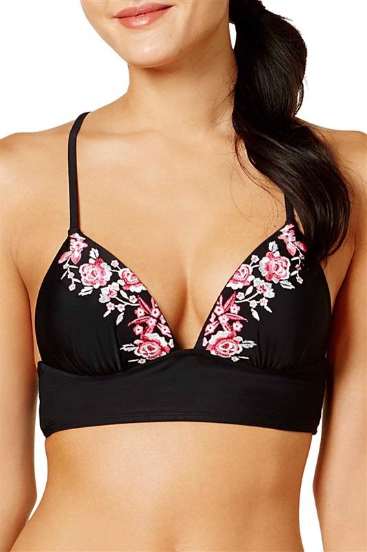 NWT Hula Honey Flourishing Bloom 102102 S Floral Midkini Push-Up Swim Top #89471