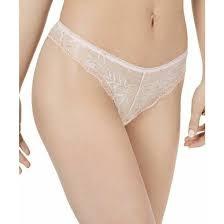 Calvin Klein XL Embroidered Pom Pom Lace Thong Panty Ivory QF5190 #86130