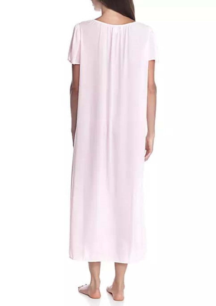 Miss Elaine S Silk Essence Long Tricot Flutter Sleeve Nightgown 50809 Pink 89400