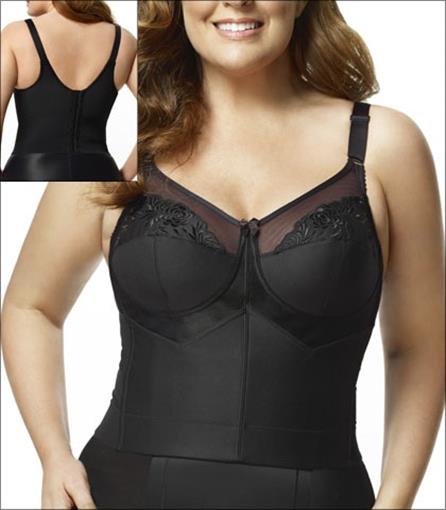 NEW Elila 36B Embroidered Longline Softcup Style 5001 Black 90277