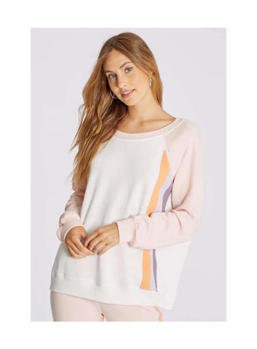 NEW Wildfox L But First Cocktails Sommers PINK Sweatshirt Flocked #87495