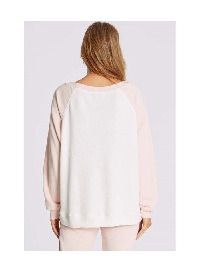 NEW Wildfox L But First Cocktails Sommers PINK Sweatshirt Flocked #87495