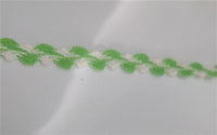 Vintage Crown Originals Trim 18YDS Green White Braided Lace Trim 1/4" Wide 81229