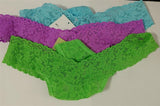NEW Hanky Panky 3PR Purple Green Blue Signature Lace Low Rise Thong 82386