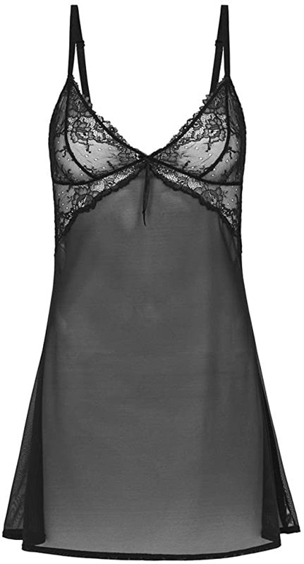 New NWT Heidi Klum XS French Lace Chemise H70 1166B Black 89446