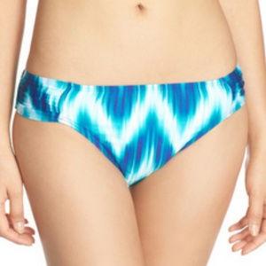 NWT La Blanca Side Tie Hipster Brief Bikini Bottom Size 10 Blue Tie Dye #86655