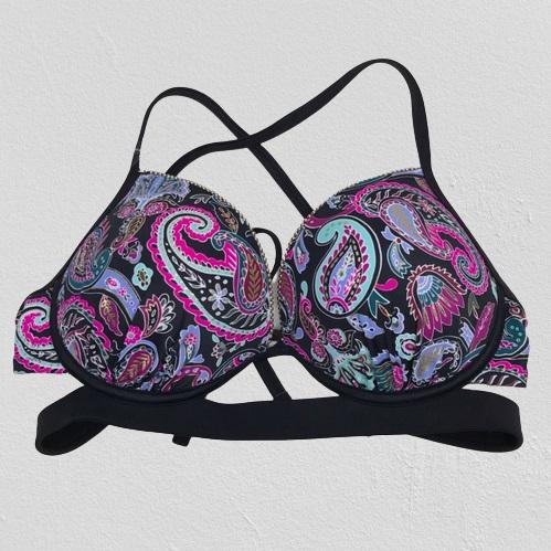 NWOT Shade & Shore Light Lift Racerback 38B Multicolor Paisley Swim Top #87877