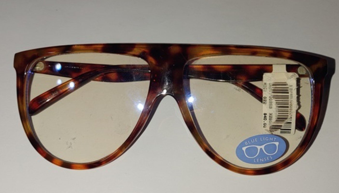Marvy Tortoise Aviator Thick Frame Glasses Nerd Blue Light Readers 0.00 82347