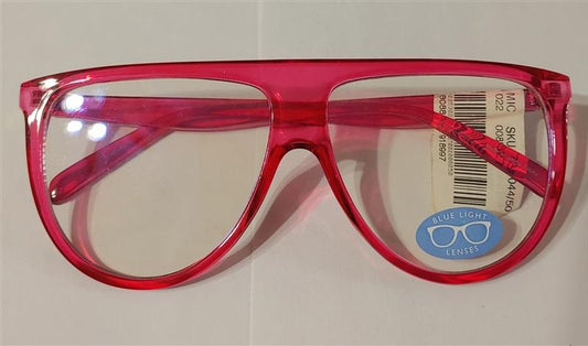 NWT Marvy Red Aviator Thick Frame Glasses Nerd Blue Light Readers 0.00 82348