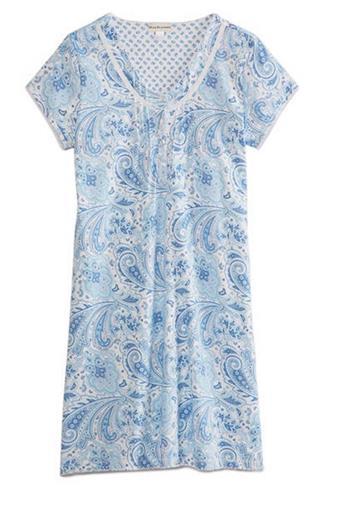 Miss Elaine Cottonessa Blue Paisley Short Gown 209490D SM #77947