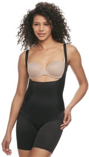 NWT Naomi & Nicole 2XL Inside Magic Open-Bust Body Shaper 7092 Black #83889