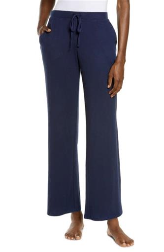 New Natori N Calm Brushed Jersey Lounge Pants LG Navy Blue #88223