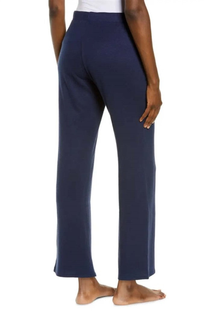 New Natori N Calm Brushed Jersey Lounge Pants LG Navy Blue #88223