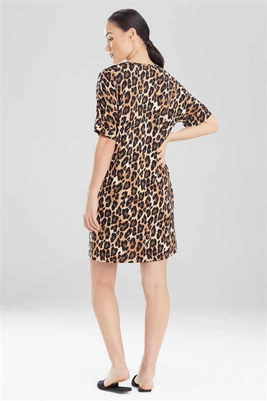 New Natori M OMBRE LEOPARD TUNIC CAFTAN #90522