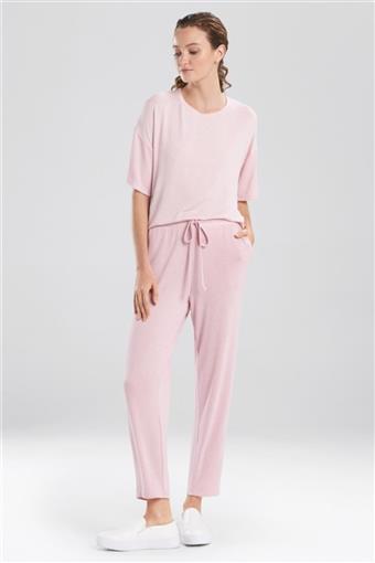 New Natori N N-TRANCE Straight Leg Brushed Knit Lounge Pants XL Pale Pink #88276