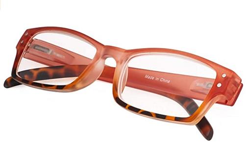 EyeKepper Rectangle 2.25 Orange Tortoiseshell Reading Glasses Readers G1 88198