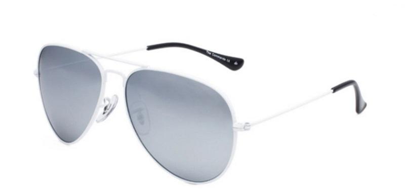 NWT Prive Revaux Commando Aviator Polarized Sunglasses White Silver Lens #78122