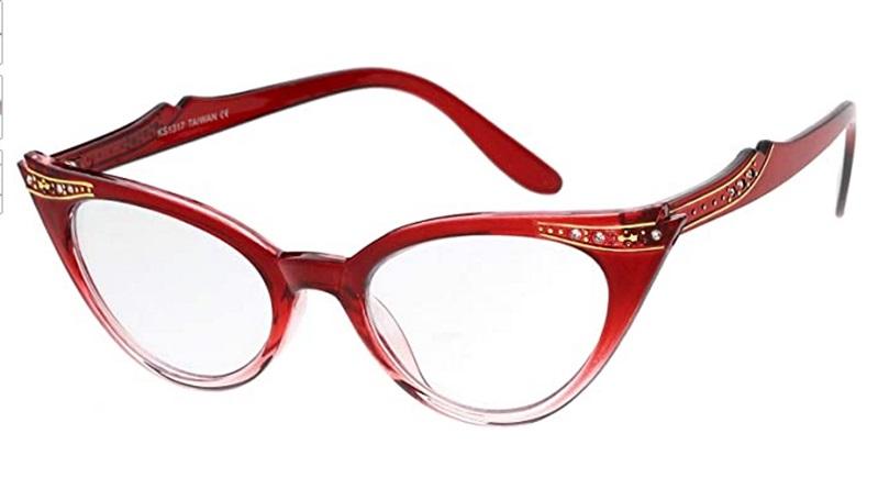 NWT Red Cat Eye Blue Light 2.5 Reading Nerd Glasses Readers F-7 88105