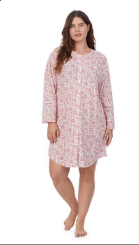 New Ralph Lauren 2X Floral Paisley Long Sleeve Sleepshirt Night Shirt #92306