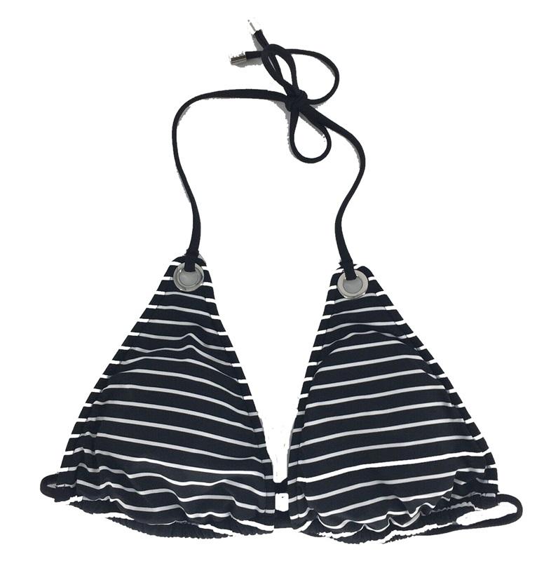 NWT Ralph Lauren XS Black White Stripe String Bikini RL8HQ83 Swim Top #89472