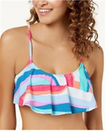 Hula Honey After Shock Printed M Multicolor Push-up Swim Top #88139
