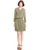 New Ralph Lauren Jeans Co Embroidered Cotton Peasant Dress Sz 6 Sage Green 89399