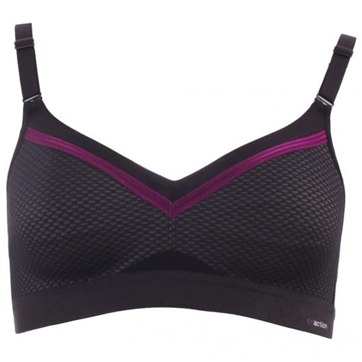 NWT Triumph 34D Black Purple Triaction Free Motion Sports Bra #87541