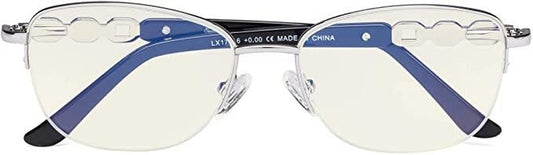 CessBlue Blue Light Filter Glasses Half-rim Metal Computer Readers 1.75 84733