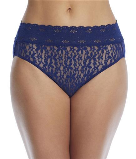 NEW Wacoal M Halo Lace Hi-Cut Brief Panty 870305 Blue #84176
