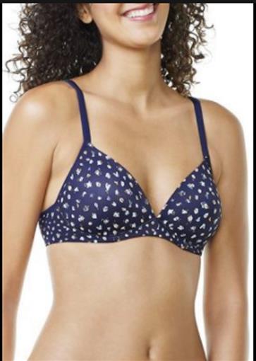 NWT Warner's 38B Elements Of Bliss Wire-Free Bra Lift 1298 Blue Flower #90069