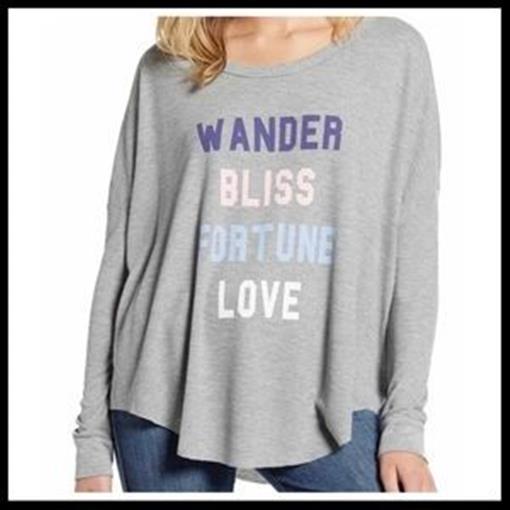 NEW Wildfox SM Perry Thermal Wander Bliss Fortune Shirt #90511