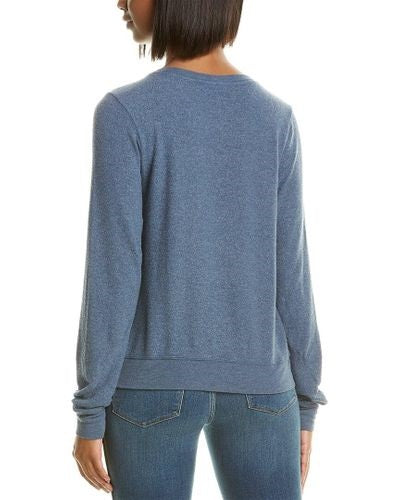 NEW Wildfox L Sommers Freedom Rainbow Blue Sweatshirt #88164