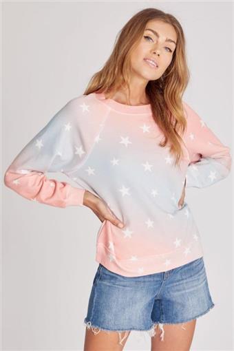 NWT Wildfox MD Star Spangled Sommers Sweatshirt Multi Colored 90422