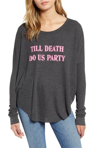 NEW Wildfox MD Till Death Do Us Party Thermal Swing Tee #90287